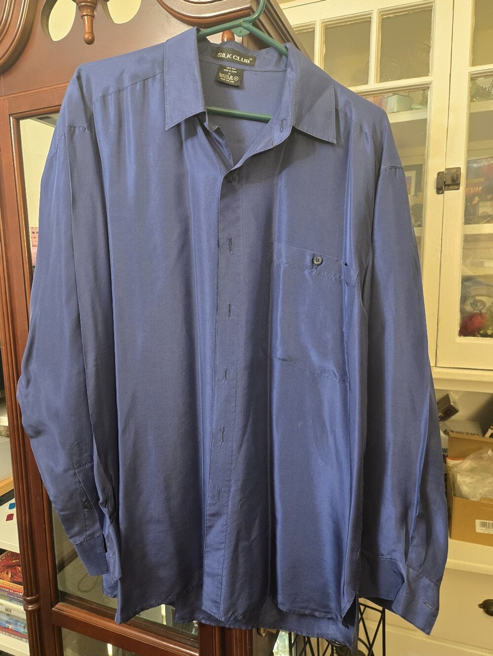 Vintage 90s Silk Club Men's Large Button-Up